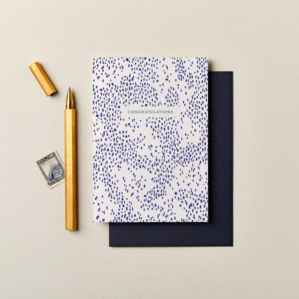 Blue Abstract Pattern Congratulations Card