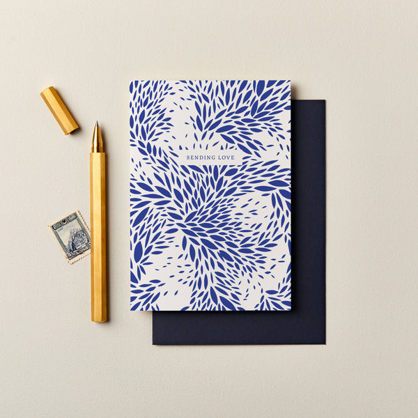 Sending Love Blue Floral Card