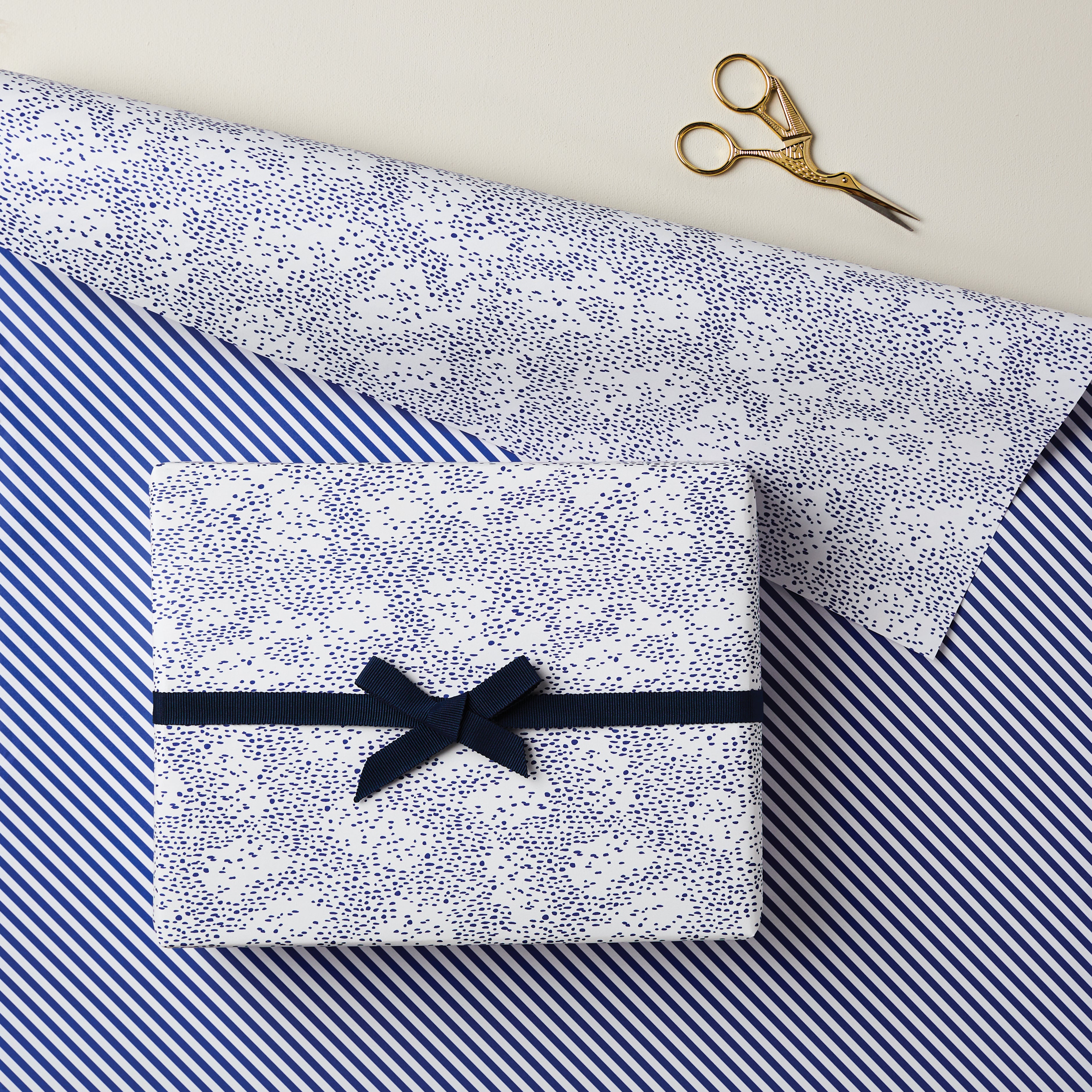 Blue Speckle and Stripe Double Sided Wrap