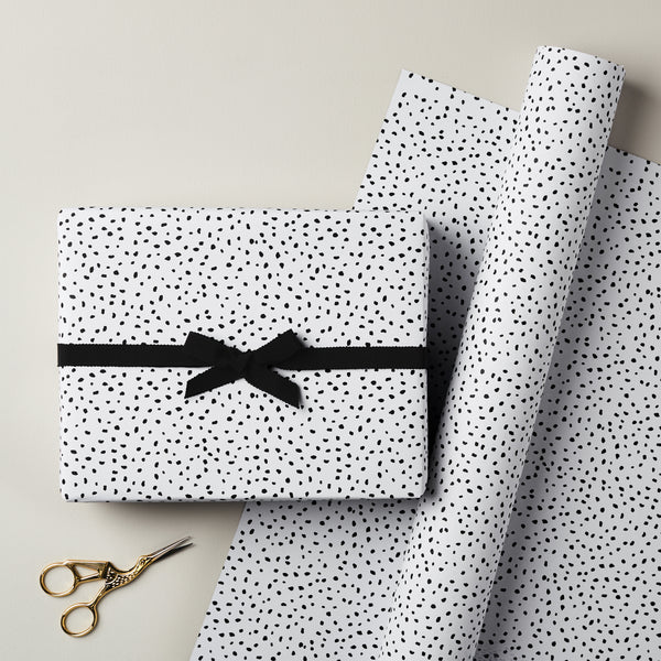 White Dalmatian Single Sided Gift Wrap