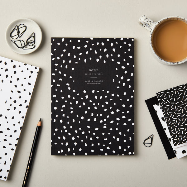 A5 Ruled Notebook in Monochrome Dalmatian