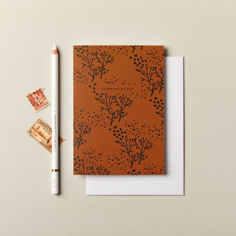 Thinking of You Floral Tan Card