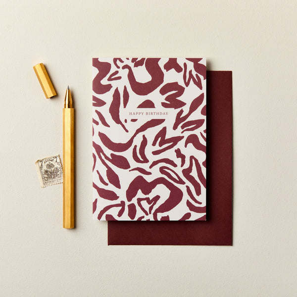 Happy Birthday Abstract Blush Card