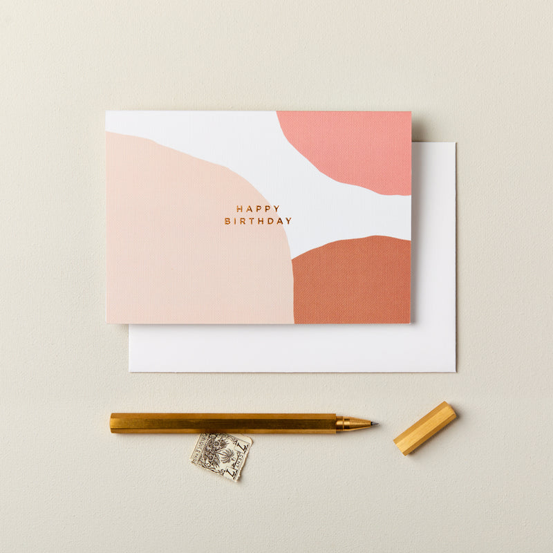 Happy Birthday Abstract Blush Card