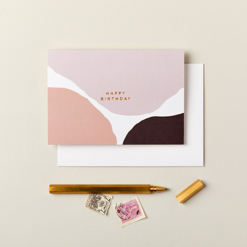 Happy Birthday Abstract Lilac Card