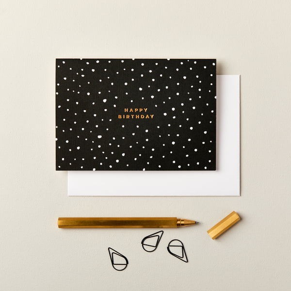 Happy Birthday Monochrome Spots Card