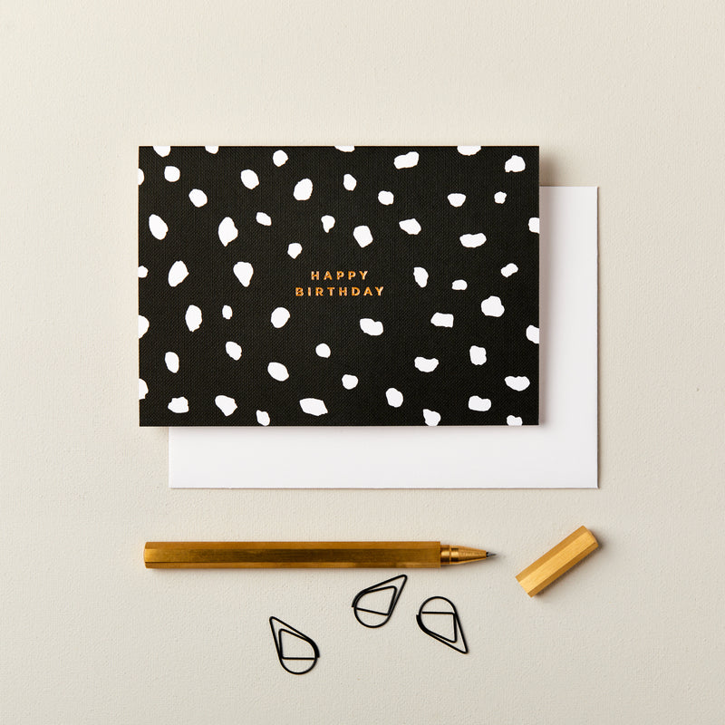 Happy Birthday Monochrome Dalmatian Card