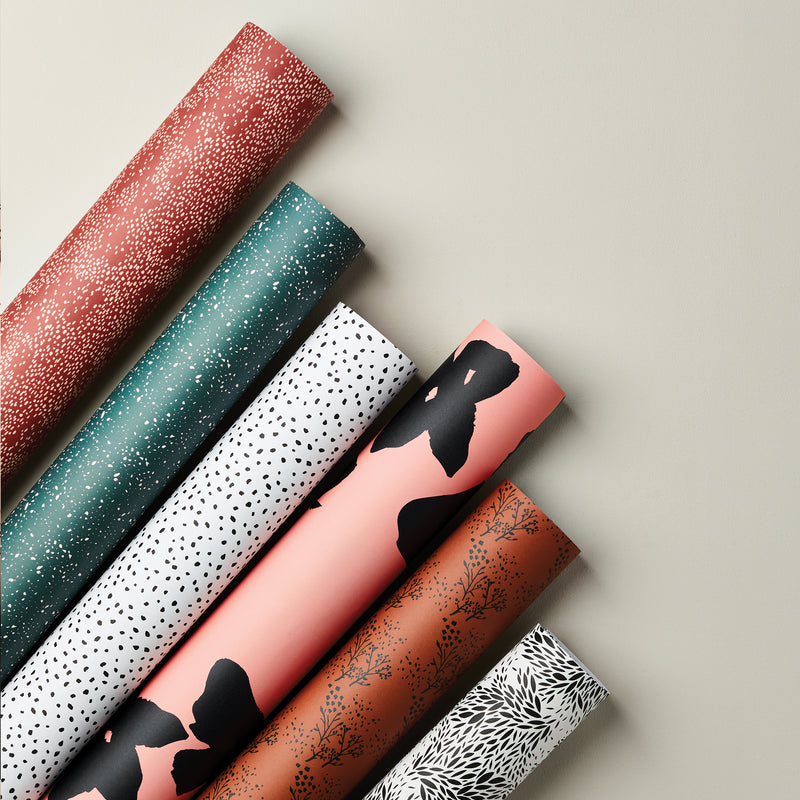 White Dalmatian Single Sided Gift Wrap