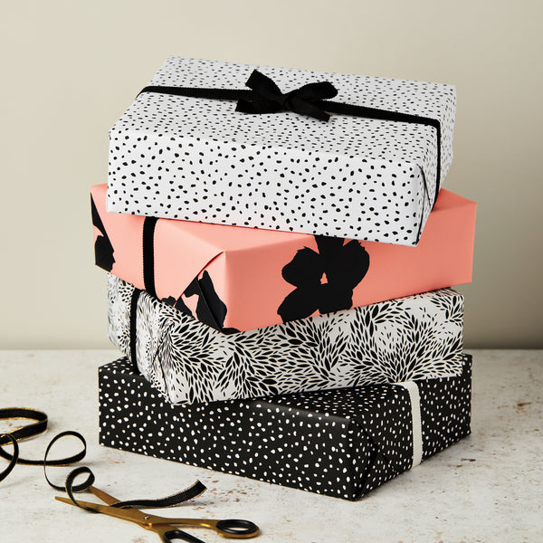 White Dalmatian Single Sided Gift Wrap