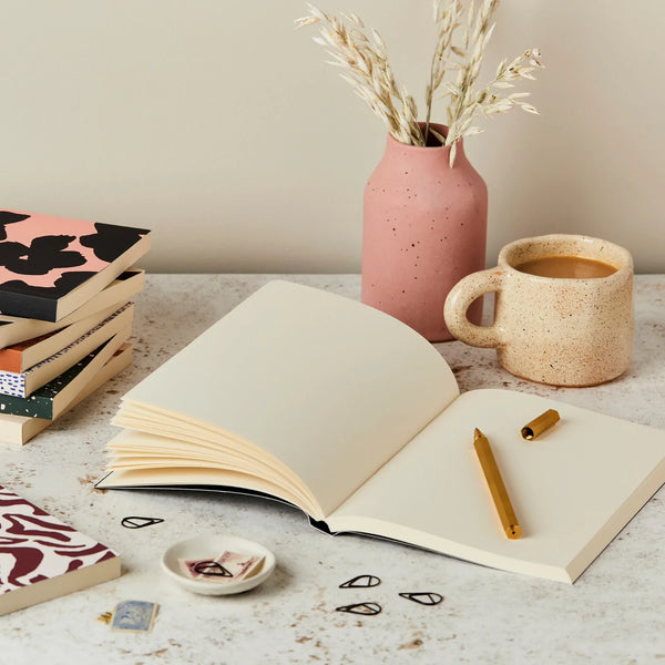 A5 Layflat Notebook in Abstract Blush & White