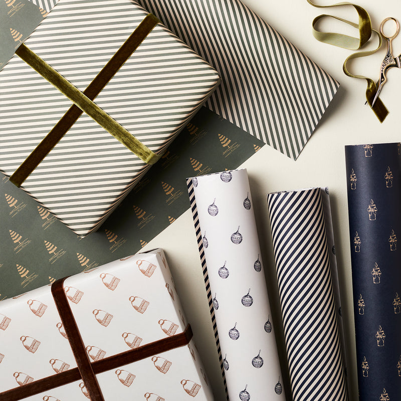 Christmas Candles and Stripes Double Sided Wrap