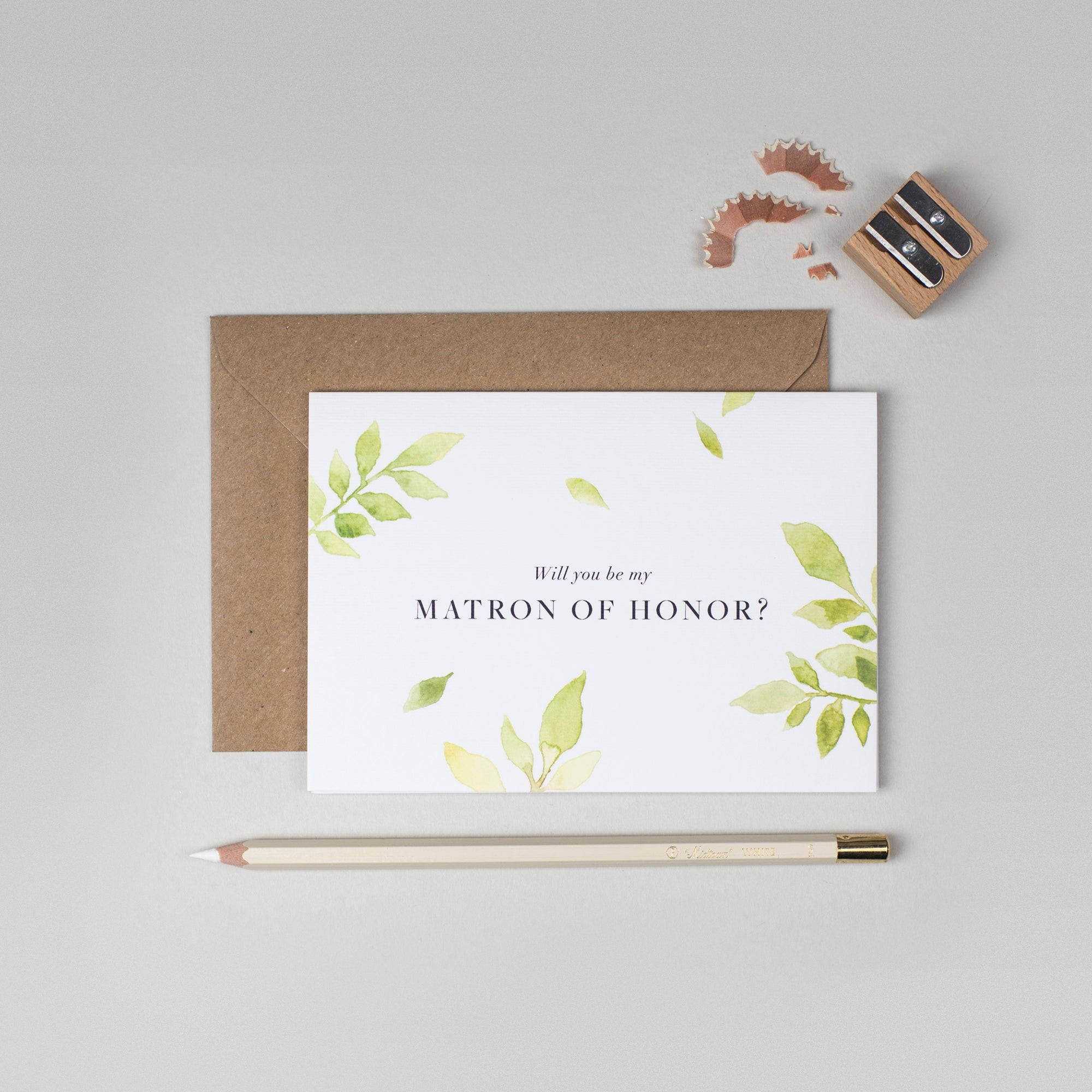 Will you be my Matron of Honour botanical card